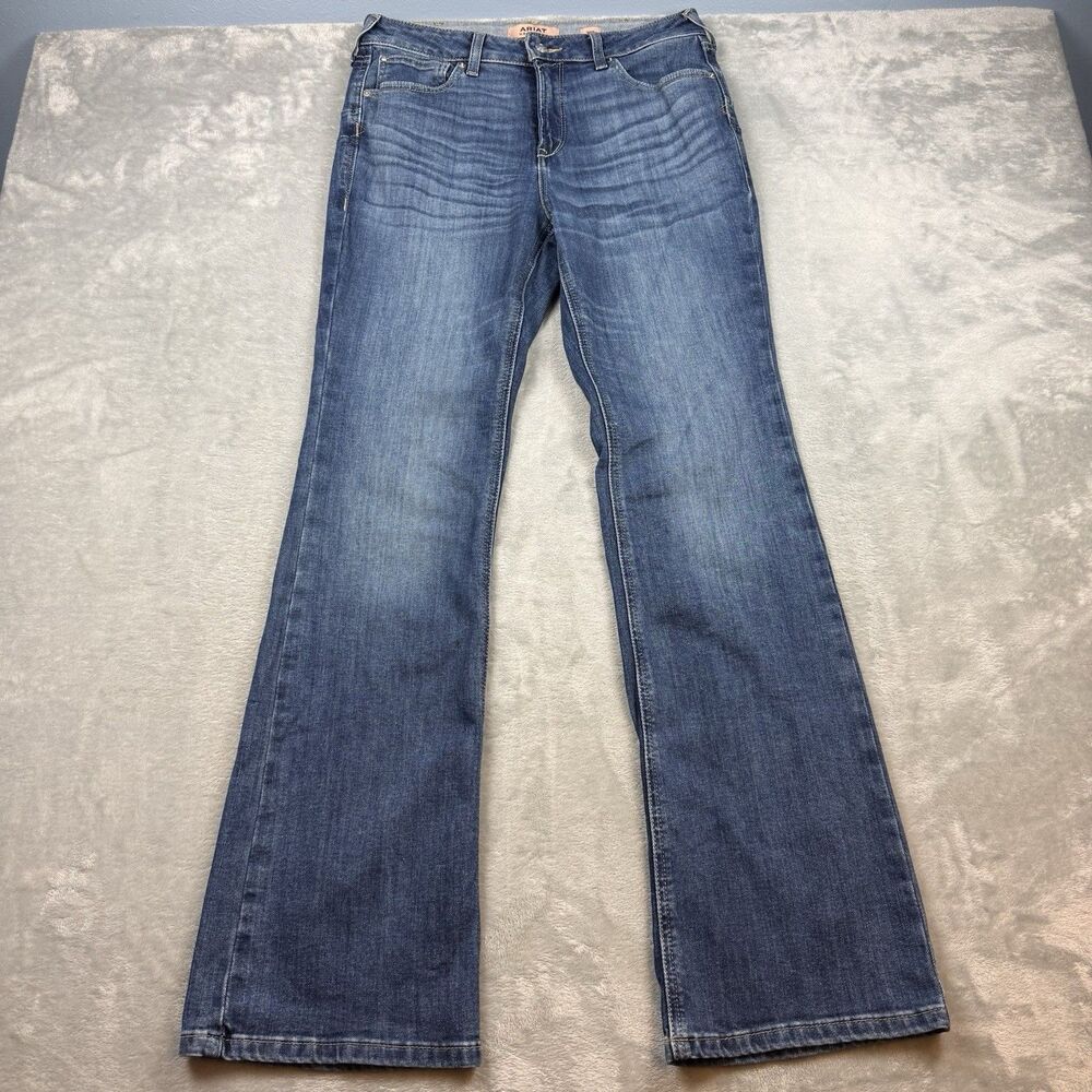 Ariat High Rise Boot Cut Jeans Womens Medium Wash Western Denim 30R 34x32